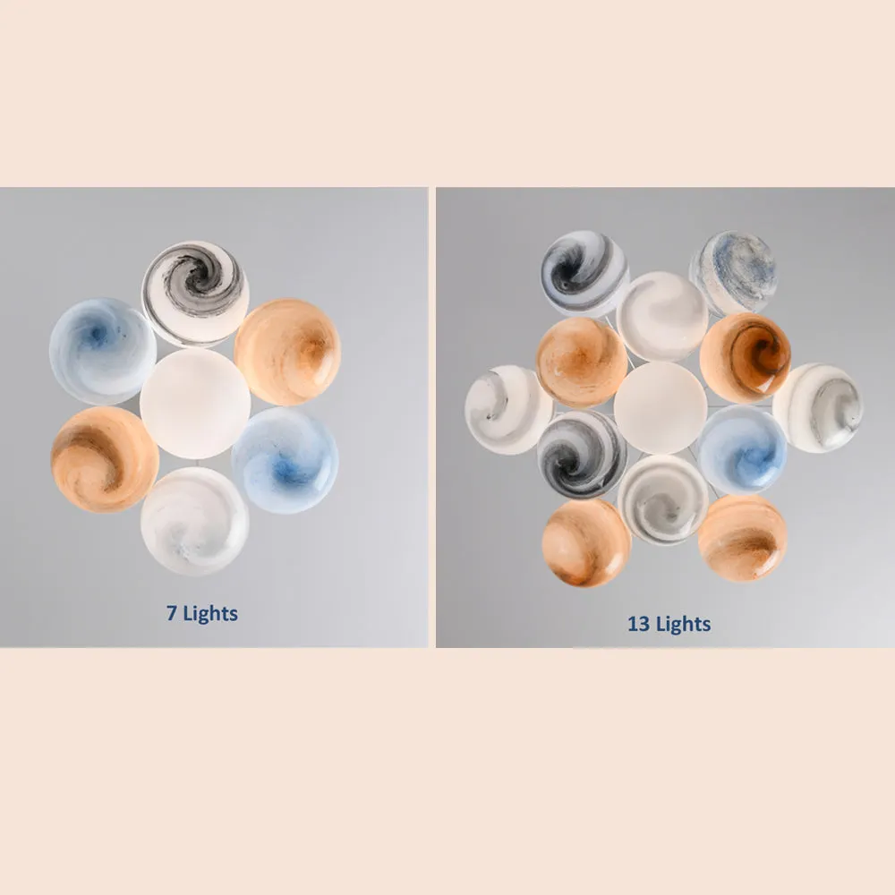 Unique Planet Chandelier- Aeyee Bubbles Ball Shape Pendant Light, Glass Hanging Light Fixture, Colorful Ceiling Chandelier