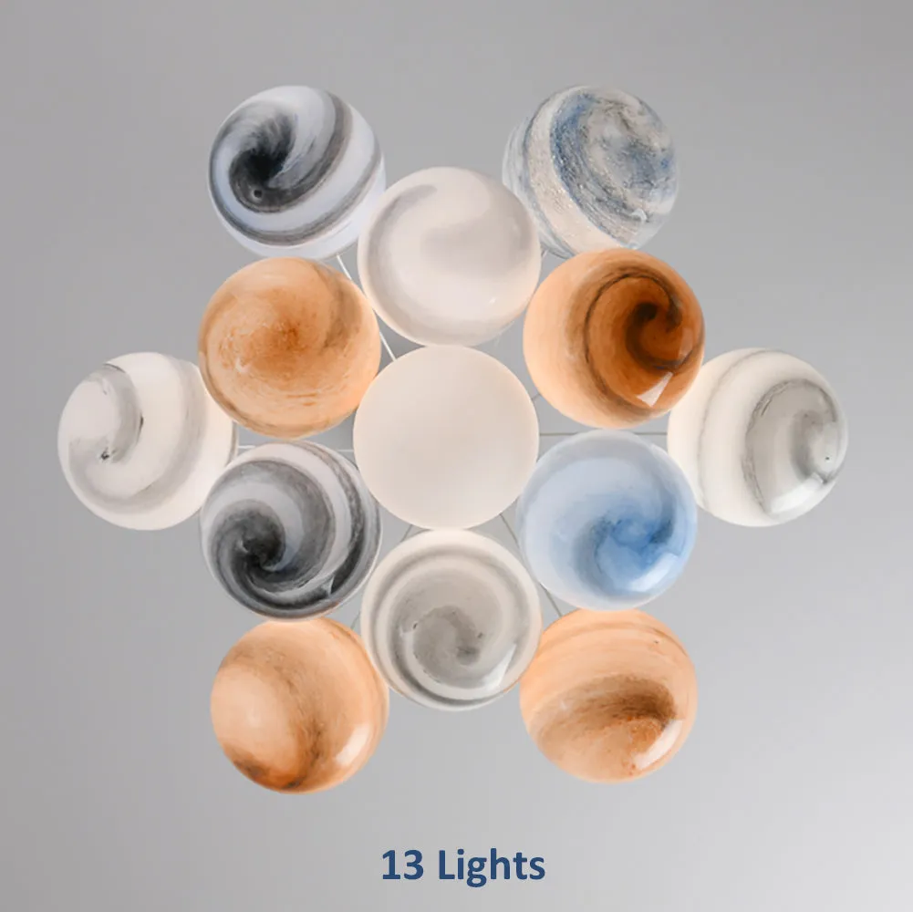 Unique Planet Chandelier- Aeyee Bubbles Ball Shape Pendant Light, Glass Hanging Light Fixture, Colorful Ceiling Chandelier