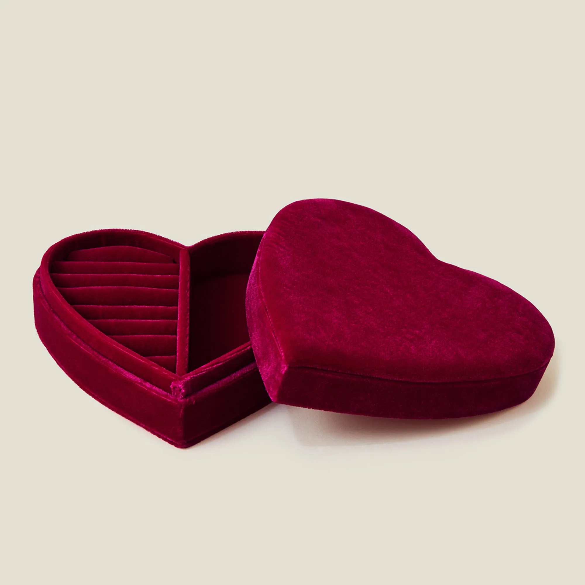 Velvet Heart Jewellery Box Pink