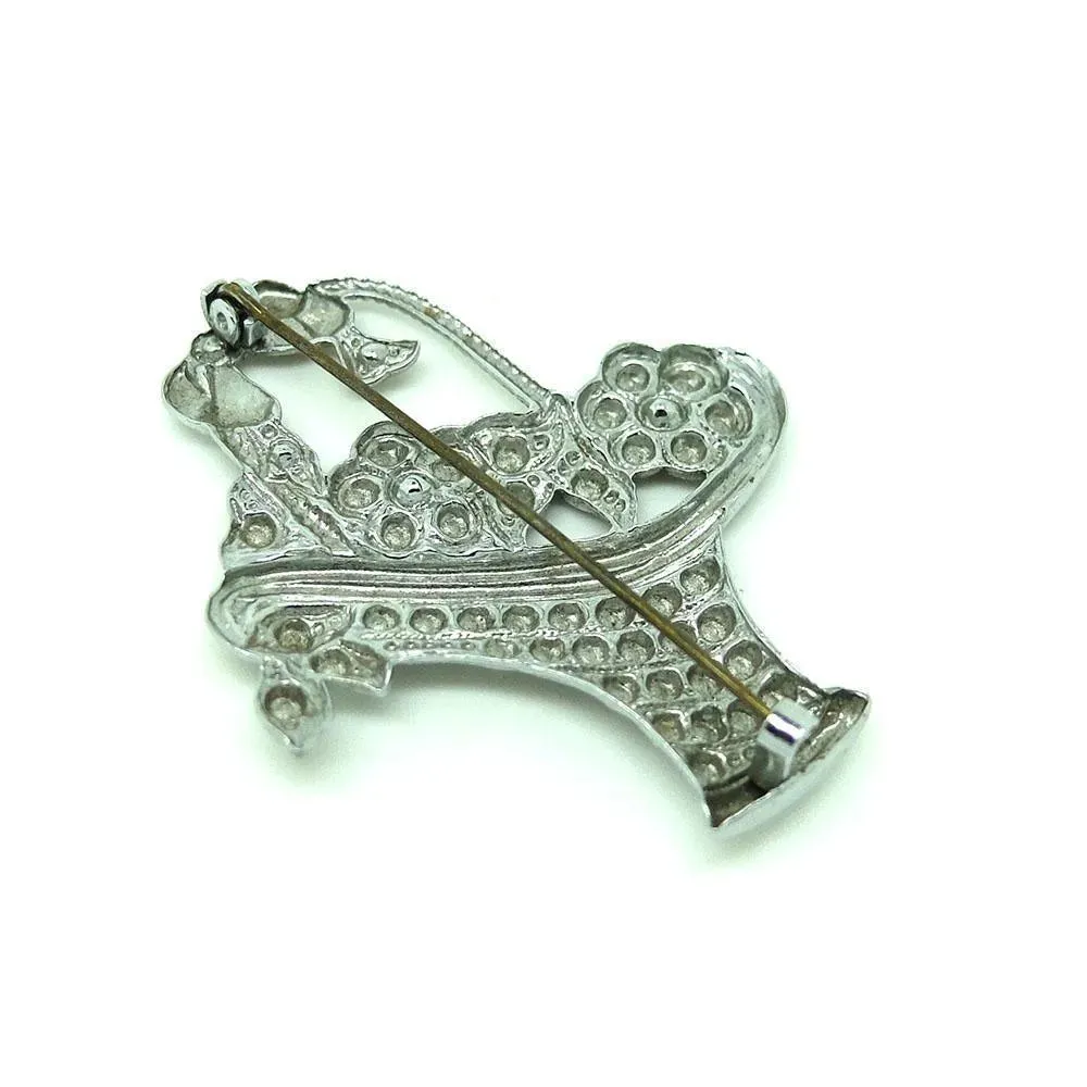 Vintage 1930's Basket of Flowers Brooch