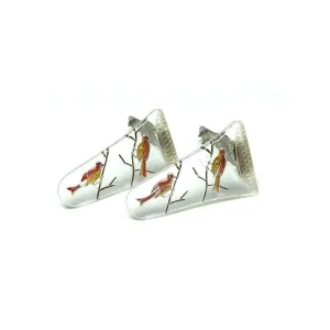 Vintage 1940s Bird Glass Dress Clips