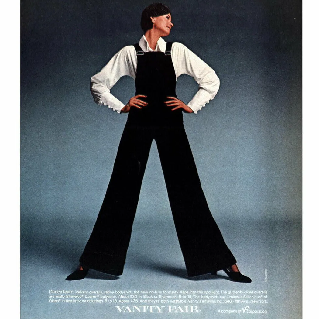 Vintage 70's Vanity Fair "Dance Team" Velour Overalls