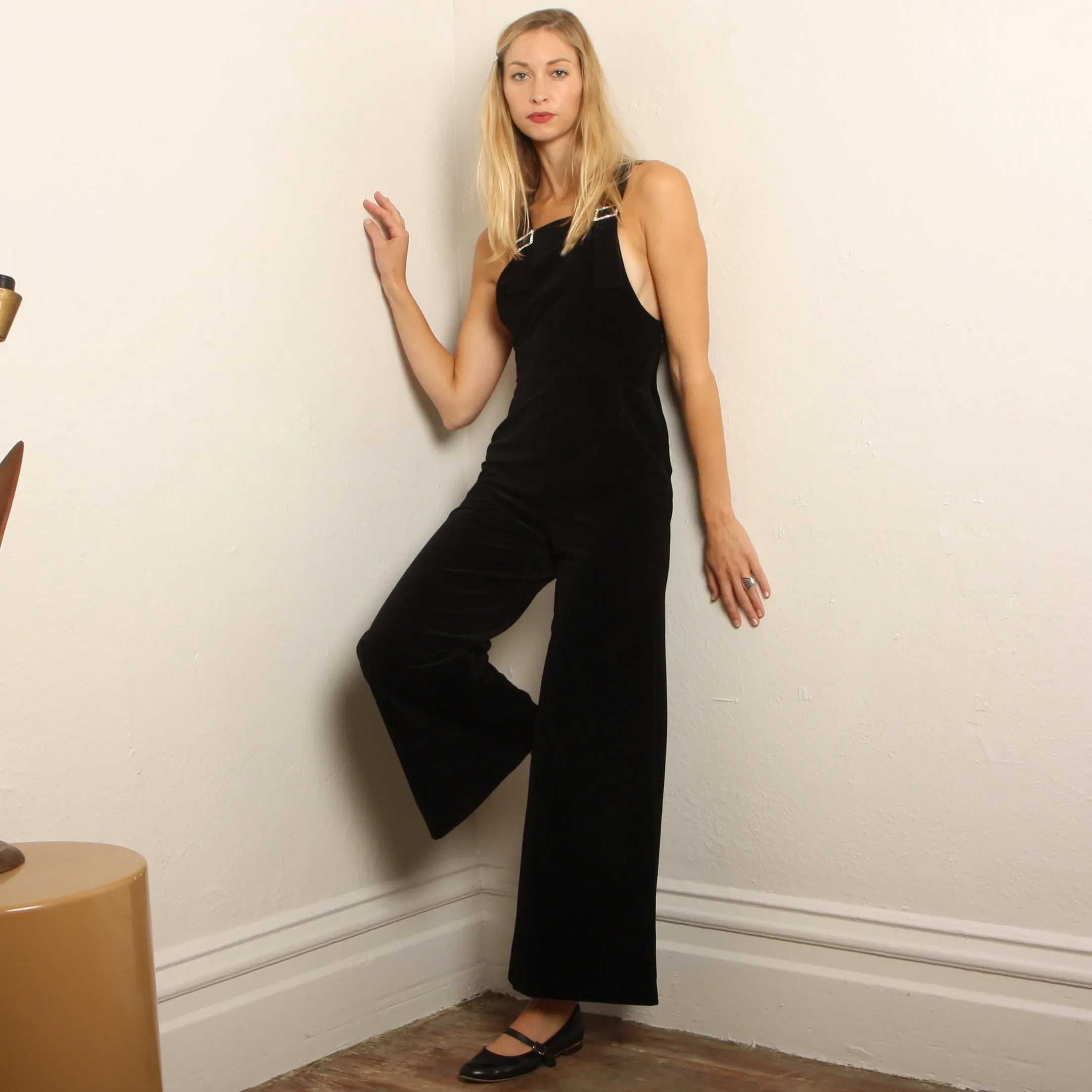 Vintage 70's Vanity Fair "Dance Team" Velour Overalls