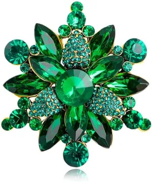 Vintage Crystal Rhinestone Flower-shaped Brooch Pin Accessories